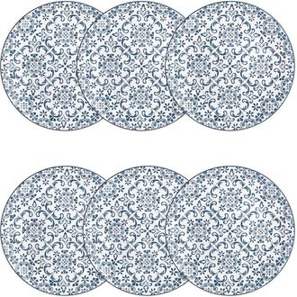 10 Strawberry Street Set Of 6 Mediterranean Blue Dinner Plates