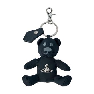 Vivienne Westwood Keyrings, male, Black, Size: ONE SIZE Bear Keychain with Logo Plaque