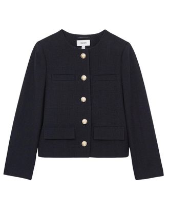 Reiss Nola Cropped Wool Jacket