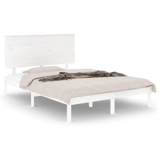 Berkfield Home Bed Frame White Solid Wood Pine 120x200 cm | Size: Small Double