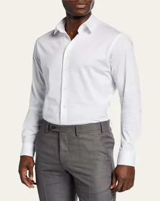 Giorgio Armani Mens Solid Jersey Sport Shirt