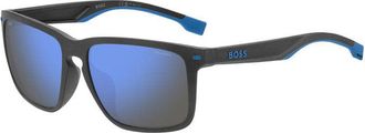 HUGO BOSS BOSS 1542/F/S 08HT 4J Matte Grey/Blue/Blue Mirror Polarized