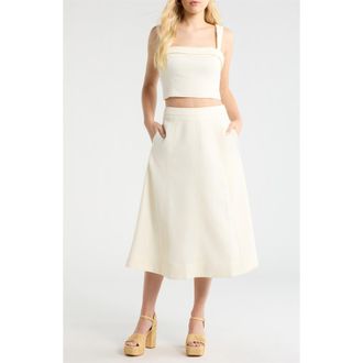 ASTR the Label Kinslee Crop Top in Off White at Nordstrom, Size X-Small