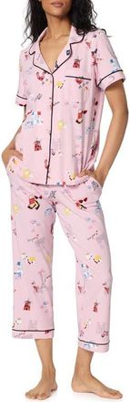 Bedhead Pajamas Print Stretch Cotton Jersey Crop Pajamas in Jadore Paris at Nordstrom, Size X-Large