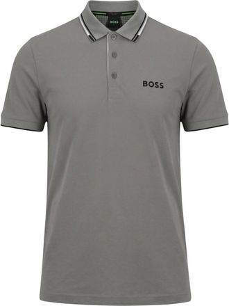 HUGO BOSS Grey Solid Shirt Collar Polo