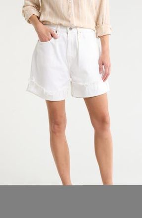 Denimist Brooke Fray Hem Cuffed Denim Shorts in White Wash at Nordstrom Rack, Size 29