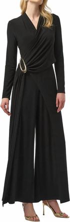 Joseph Ribkoff Long Sleeve Wide-Leg Jumpsuit In Black