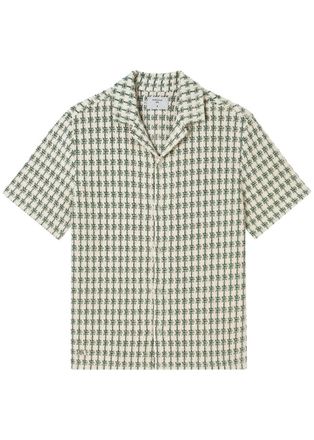 Percival Checked Textured-knit Cotton-blend Shirt - Green - Xxl