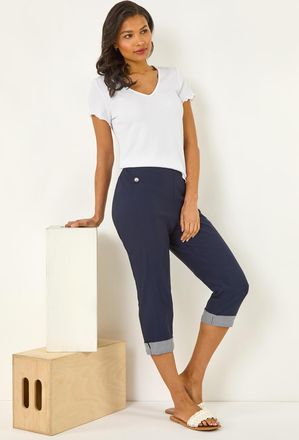 Roman Contrast Stripe Cropped Trouser