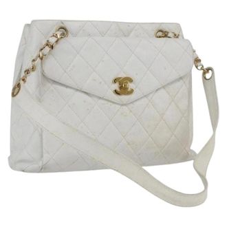 Chanel Pre-owned Shoulder Bags, female, White, Size: ONE SIZE Pre-owned Vintage Shoulder Bag