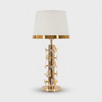Les Tendances L&aacute;mpara De Mesa Butterfly De Metal Y Tela
