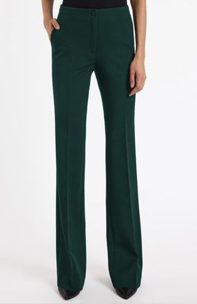 Santorelli Beth Mid-Rise Flared Pant in Soft Stretch Twill in Evergreen at Nordstrom, Size 2