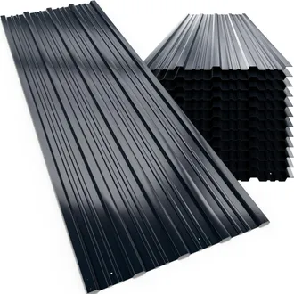 Deuba Gardebruk 12x Paneles Para Tejado De 129x46cm = 7m&sup2; Chapa Perfilada Galvanizada L&aacute;minas Onduladas Para Techos Cobertizo Cochera Antracita