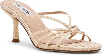 Steve Madden Edna Womens Sandals Natural Raffia : 7.5 M, Leather