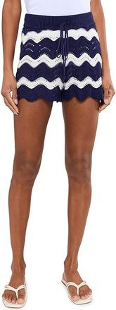Beach Riot Balboa Shorts Womens Shorts Navy / White Tides : XS, Rayon