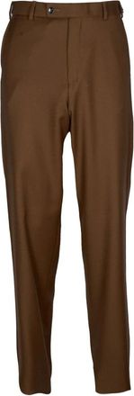 Gabriele Pasini Broeken, Heren, Bruin, XS, Leer, Straight Broeken