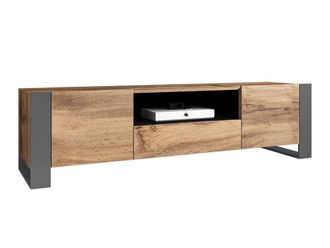 Mirjan24 Mobilier1 - Mueble Tv Nolvoi 100, Roble Wotan + Antracita, N&uacute;mero De Puertas: 0, N&uacute;mero De Cajones: 0, 180x48x44cm
