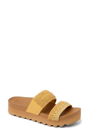 Reef Cushion Vista Hi Slide Sandal in Yellow Duo Braid at Nordstrom, Size 11