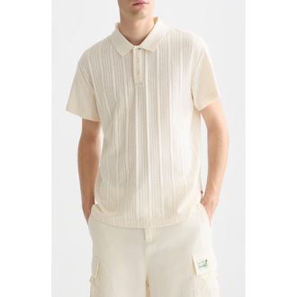 Scotch & Soda Relaxed Fit Rib Polo in Eggnog at Nordstrom, Size Xx-Large