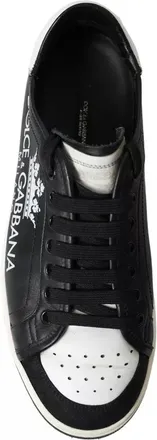 Dolce & Gabbana Black Leather Crown Milano Men Sneakers Mens Shoes (Pre-Owned)