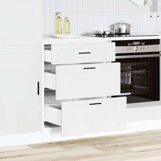 Berkfield Home Kitchen Base Cabinet Porto White Engineered Wood