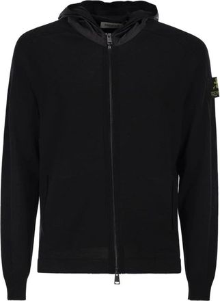 Premiata Hoodies & sweatvesten, Heren, Zwart, M, Wol, Full-Zip Hooded Cardigan