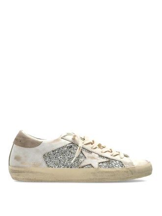 Golden Goose Glitter Leather Star Suede Heel Sneakers