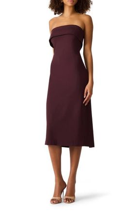 Steve Madden Roslynn Strapless Midi Dress in Chocolate at Nordstrom, Size X-Small