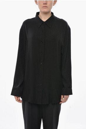 Givenchy Silk Blouse With Monogram Jacquard Motif size 40