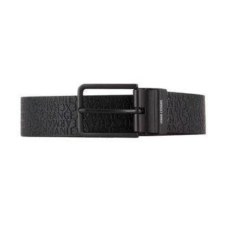 A|X Armani Exchange Gladleren riem met vierkante gesp - unisex - Riemen - Blauw - ONE Size - Leer - Accessoires