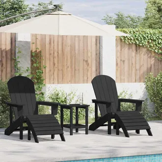 vidaXL Vidaxl - Mobili Da Lounge Da Giardino 2 Pcs Nero 74 X 82 X 90cm Plastica