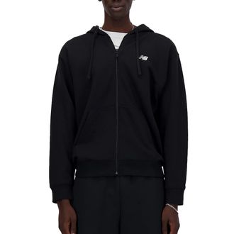 New Balance Mens Sport Essentials Logo French Terry Full Zip Jacket, Black, S