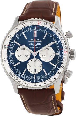 Breitling Navitimer Chronograph Automatic Chronometer Blue Dial Mens Watch AB0137211C1P1