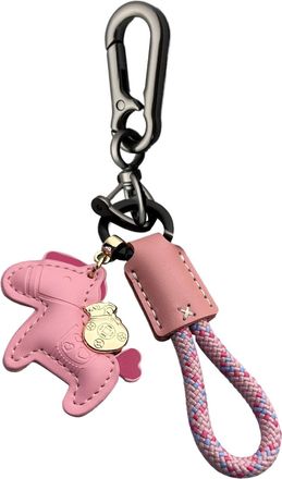 Generic Leather Horse Keychain | Fashion Pendant Horse Charm for Car Keys - PU Leather Metal Keychain with Weaving Rope for Adults Birthday Christmas School C