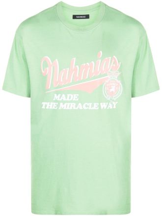 Nahmias logo-print cotton T-shirt - Green