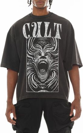 Cult of Individuality Graphic Crewneck Cotton T-Shirt in Vintage Charcoal at Nordstrom, Size X-Large