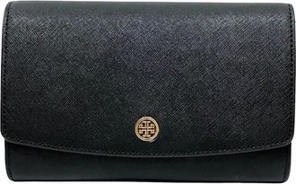 Tory Burch Black Leather Chain/Shoulder Wallet (Pre-Owned)