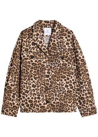 Anine Bing Flynn Leopard Cotton-blend Jacket - S (UK8-10 / S)