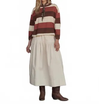 The Great. Field Cropped Sweep Tee In Ashwood Stripe