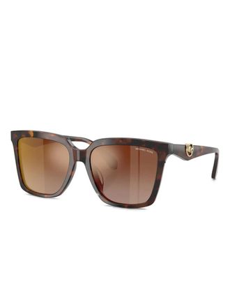 Michael Kors Occhiali squadrati con placca logo - Marrone
