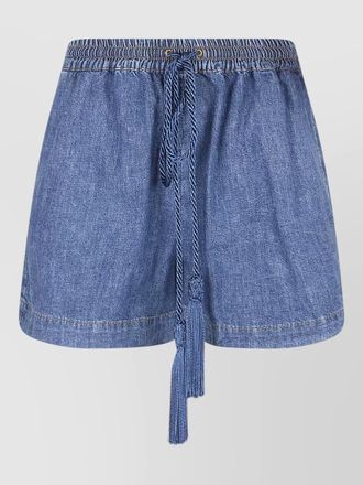 Valentino Garavani chambray denim shorts straight cut back pockets