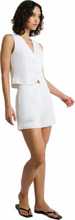 Onia Air Linen Trouser Short in White at Nordstrom, Size 12