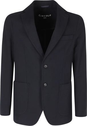 Circolo 1901 Giacca Monopetto Blazer Fleece - Heren - Blazers - Blauw - XL - Leer - Jassen