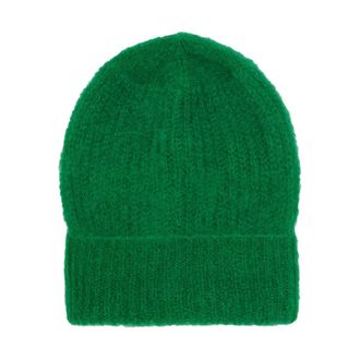 Americandreams Mila Mohair Beanie - Dames - Hoeden - Groen - ONE Size - Wol - Accessoires