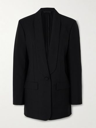 Givenchy Blazer Gessato In Twill Di Misto Lana Metallizzato - Nero
