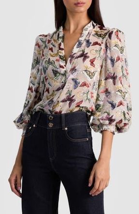 Alice & Olivia Sheila Butterfly Print Top in Spread Your Wings at Nordstrom Rack, Size X-Small