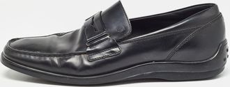 Tod's Tods Black Leather Penny Slip On Loafers