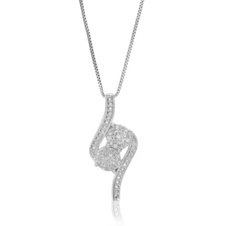 Vir Jewels 1/6 cttw Lab Grown Diamond Pendant Necklace in Sterling Silver with Chain For Women