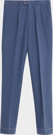Brunello Cucinelli Mens Tailored-Fit Pleated Trousers