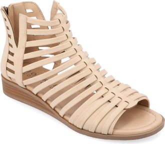 Journee Collection Women & apos;s Delilah Medium and Wide Width Sliver Wedge Sandals